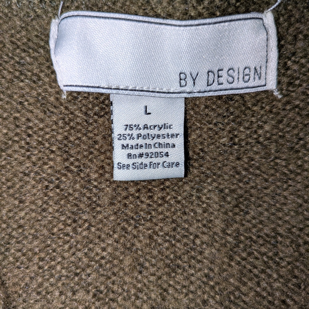 Striped Open Front Cardigan - Gray, White, Brown - Picture 3 of 4